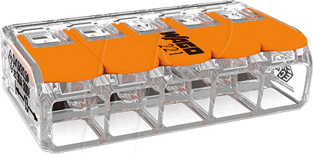 WAGO 5-COMPACT-Verbindungsklemme 6 mm² transparent - 221-615