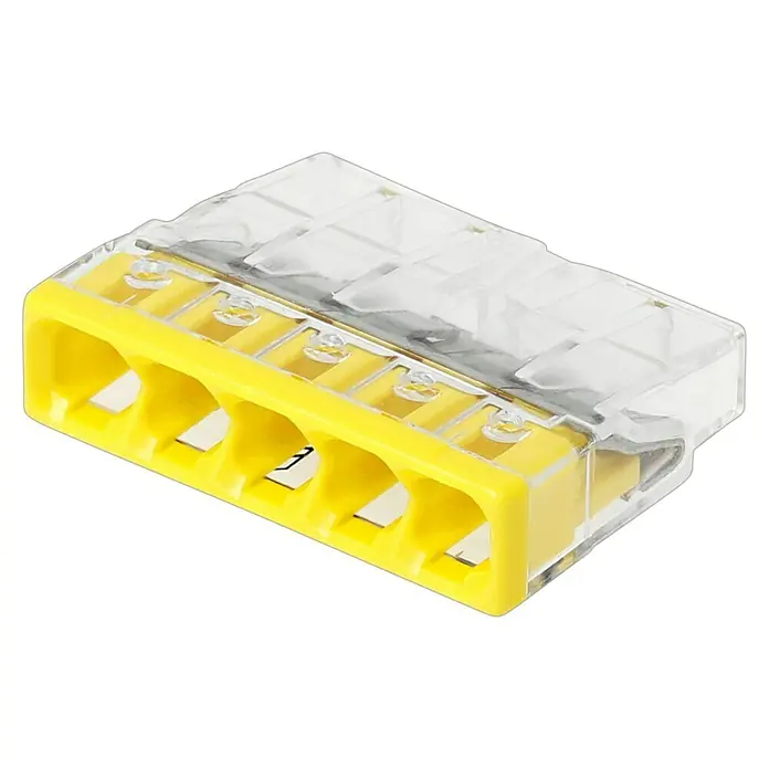 WAGO 5-COMPACT-Verbindungsdosenklemme max. 2,5 mm² transparent Deckel gelb - 2273-205
