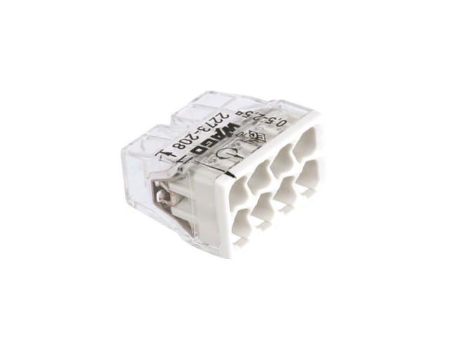 WAGO 8-COMPACT-Verbindungsdosenklemme max. 2,5 mm² transparent Deckel grau - 2273-208