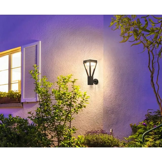 Ledvance LED-Außenleuchte Wand- und Pollerleuchte mit Solar und Sensor ENDURA STYLE SOL BOUQUET WALLSEN BK – 4058075564541