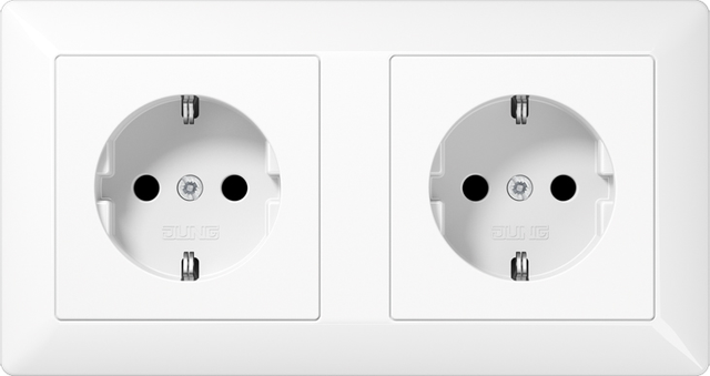 Jung Kanal-SCHUKO-Steckdose 2-fach16A 250V AS 1522 WW