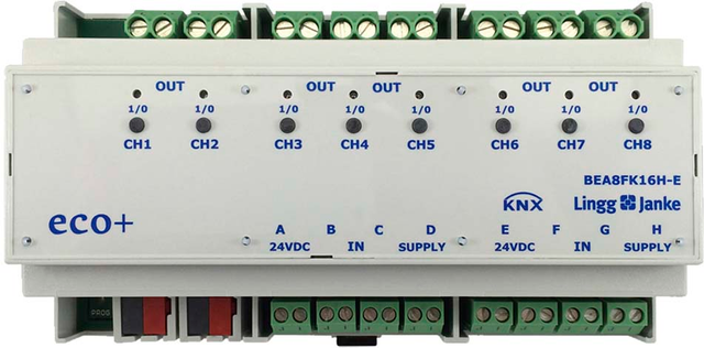 Lingg&amp;Janke Binär-Ein/-Ausgang eco+ 8-fach 230VAC/DC 16A BEA8FK16H-E