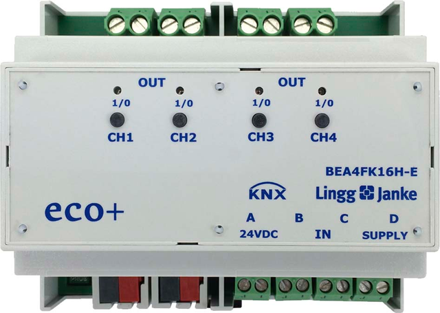 Lingg&amp;Janke Binär-Ein/-Ausgang eco+ 4-fach 16A C-Last BEA4FK16H-E