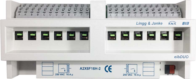 Lingg&amp;Janke Schaltaktor 12-fach 16A 250V 12TE A2X6F16H-2