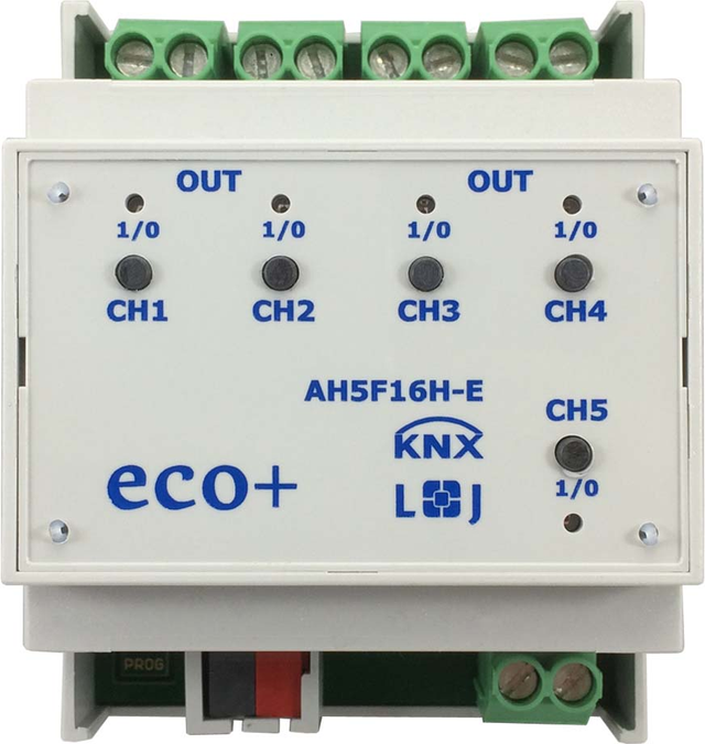 Lingg&amp;Janke KNX Schaltaktor eco+ 5-fach 16A 4TE AH5F16H-E