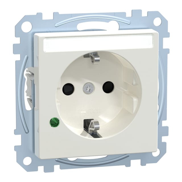 Merten SCHUKO-Steckdose pws/gl Übersp.Sch.Schriftf. MEG2305-0319