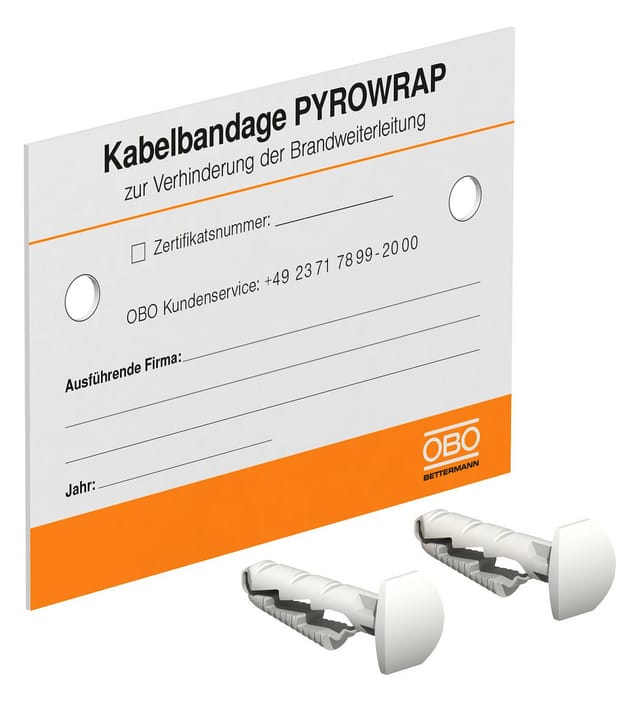 OBO Bettermann Vertr Kennzeichnungsschild f.Kabelbandage KS-FSB DE