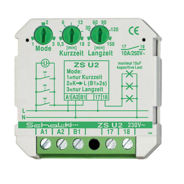Schalk Lichtzeit-Impulsschalter m.3 Modi 1S 16A ZS U2