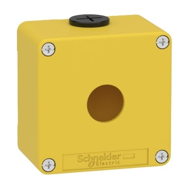 Schneider Electric Leergehäuse XAP, Metall gelb, für Not-Aus/Ha XAPK1201