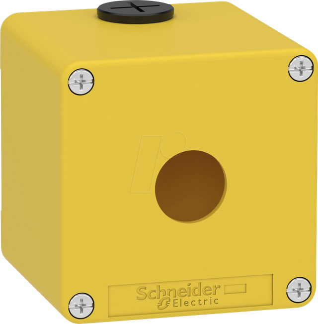Schneider Electric Leergehäuse XAP, Metall gelb, für Not-Aus/Ha XAPK1501