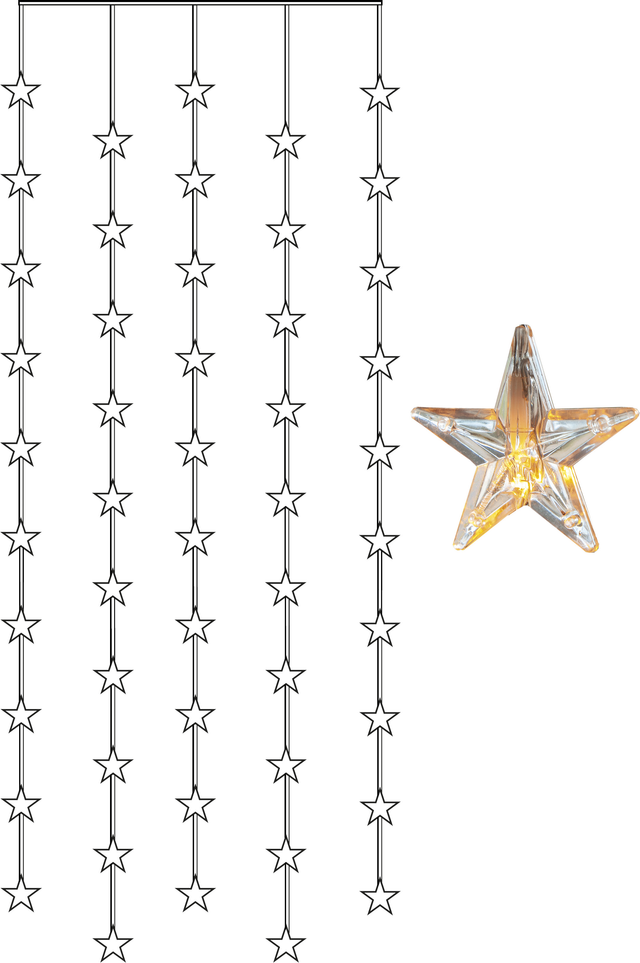 Star Trading LED-Lichtervorhang 50tlg, 90x200cm 2006-75-2