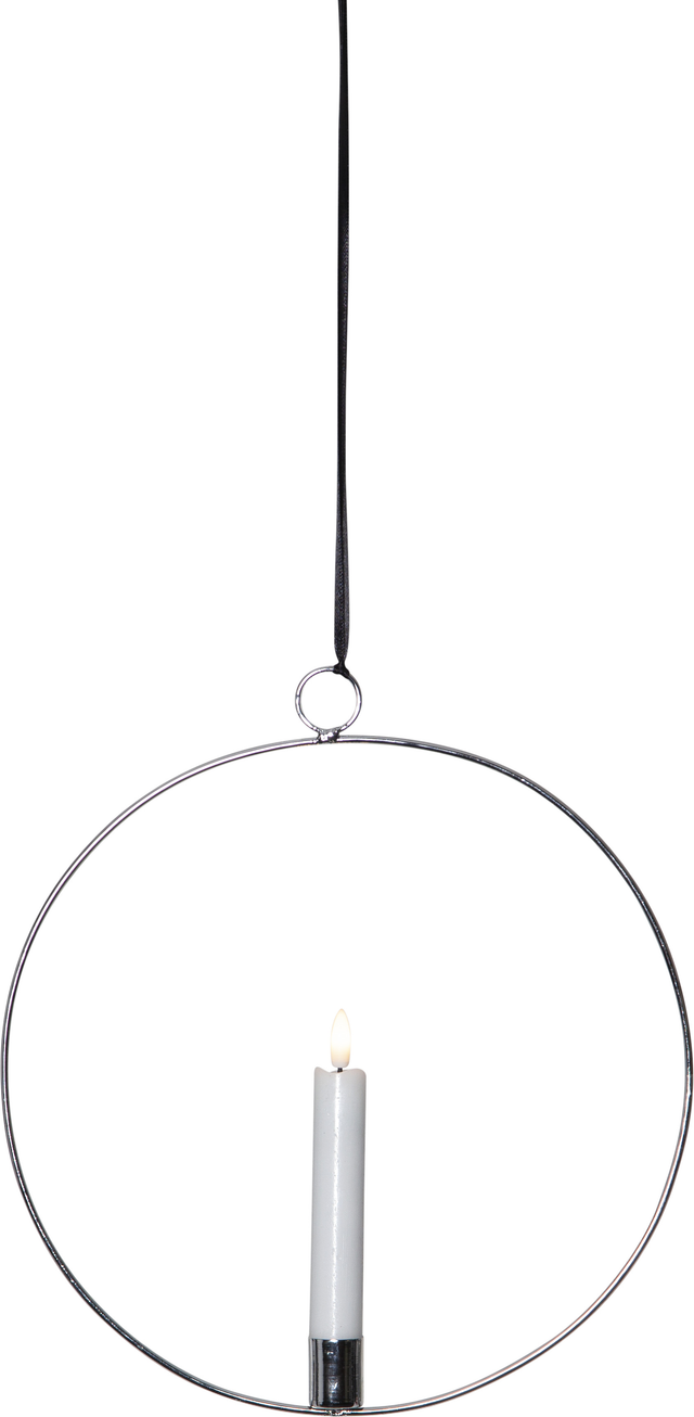 Star Trading LED-Kerze silber,hängend,D28cm 063-43