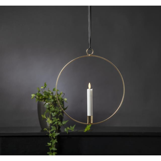 Star Trading LED-Kerze messing,häng.,D28cm 063-44