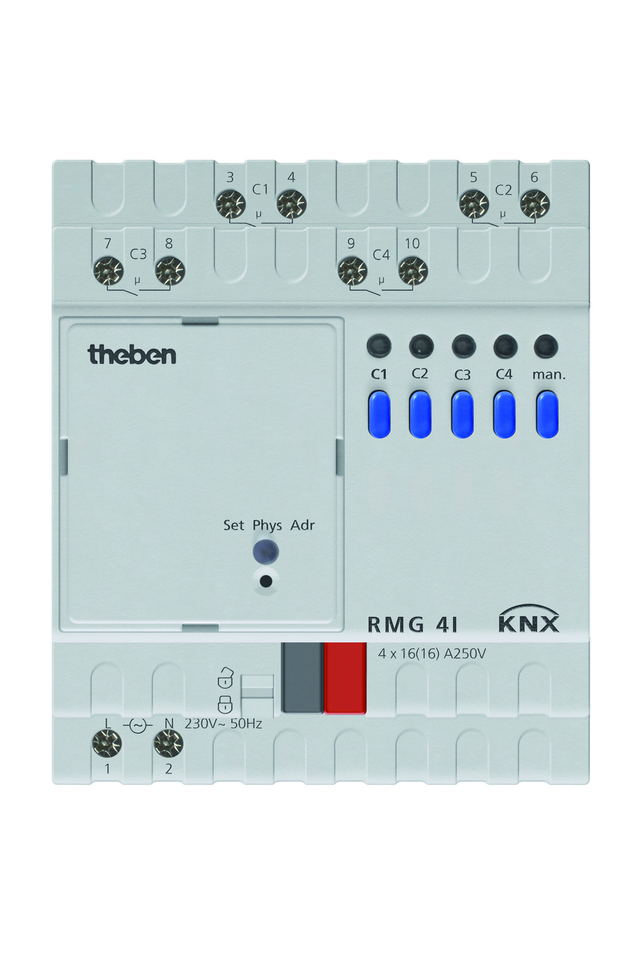 Theben Schaltaktor 100-240V AC RMG 4 I KNX