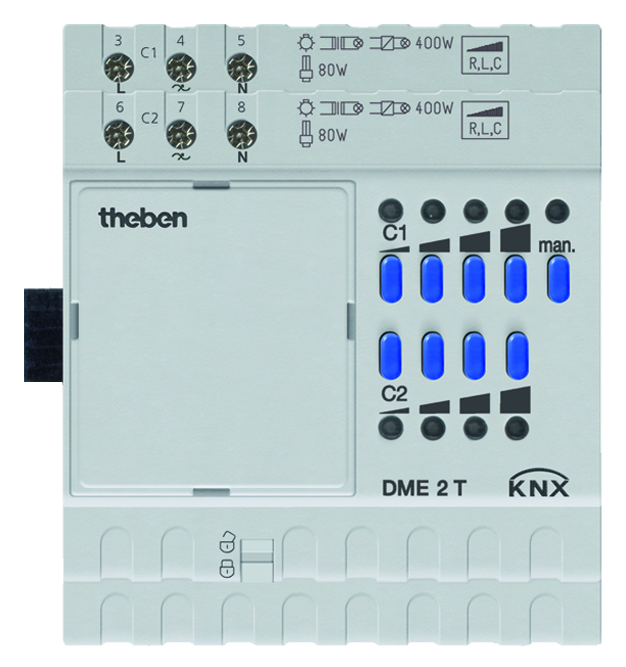 Theben Universaldimmer 2Kanal,Erweit.-modul DME 2 T KNX