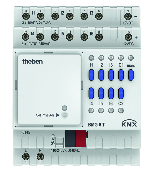 Theben Binäreingang MIX2,Grundgerät,6Kan BMG 6 T KNX