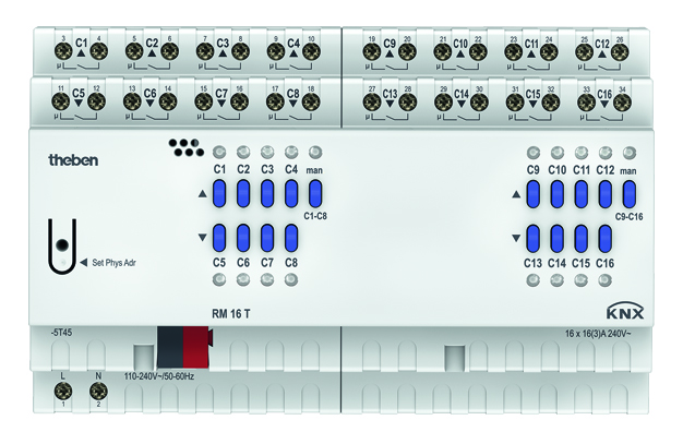 Theben Schaltaktor/Jalousieaktor FIX2 Modul, KNX RM 16 T