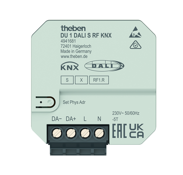 Theben UP 1-fach Funk-DALI-Aktor KNX RF, Data Secure DU 1 DALI S RF