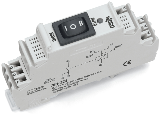 WAGO GmbH &amp; Co. KG Schaltrelais-Baustein 24VDC,1S, Hand 789-323
