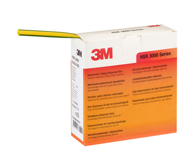 3M Deutschland Warmschrumpfschlauch Rolle 9/3 mm,gn-ge,dünnw. HSR 3000 9,0/3,0 gg