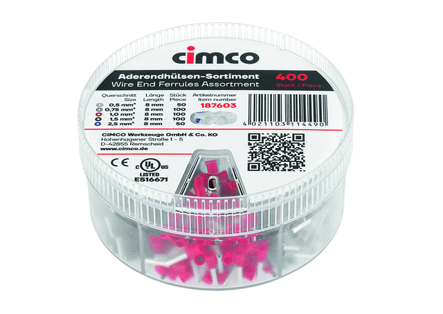 Cimco Werkzeuge Aderendhülsen-Streudose 5-0,75,1-1,5-2,5mm² 187603