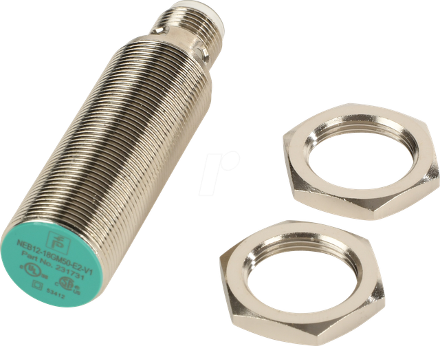 Pepperl+Fuchs Fabrik Sensor,ind.,M18x1,Steck. DC,pnp,no,sn=10mm,nb NEB12-18GM50-E2-V1