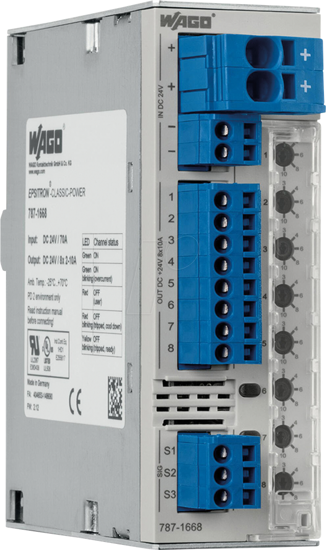WAGO GmbH &amp; Co. KG Absicherung 24VDC 8x10A 787-1668