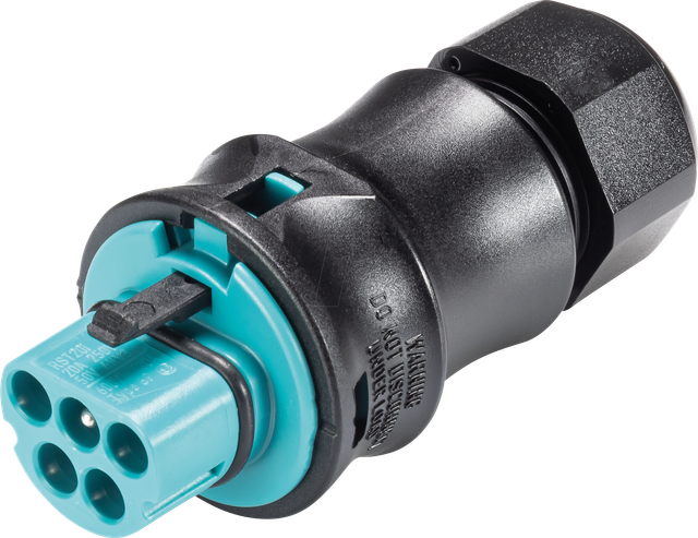Wieland Steckverbinder Stecker 5p,D=10-14mm,türkis 96.052.4153.6