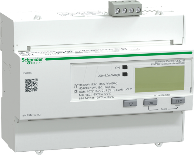 Schneider Electric Energiezähler IEM3355 3P 125A A9MEM3355