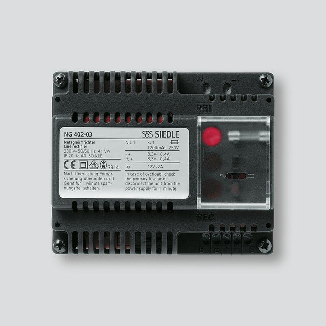 Siedle&amp;Söhne Netzgleichrichter 230V/12VAC - 8,3VDC NG 402-03