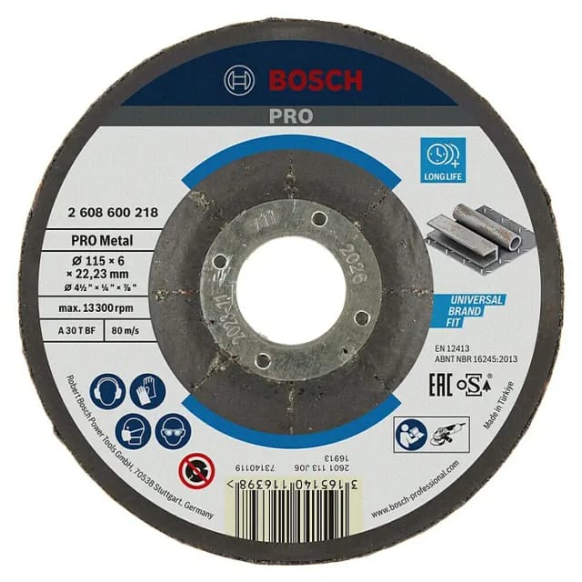 Bosch Power Tools PRO Metal Schleifscheibe, 115 x 6 22.23 mm 2608600218
