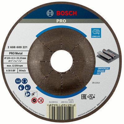 Bosch Power Tools PRO Metal Trennscheibe, 125 x 2.5 22.23 mm 2608600221
