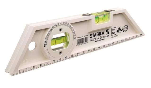 Stabila Torpedo-Wasserwaage mit Winkellibelle 104 Allround, 25cm