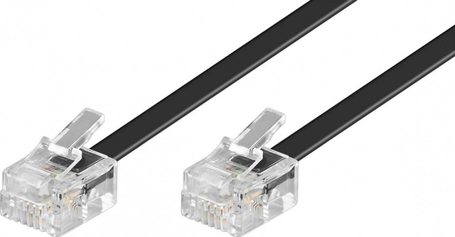 Goobay RJ11 Anschlußkabel 6m,sw,St/St 50318