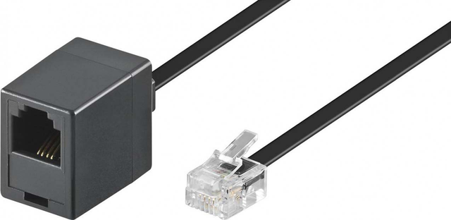 Goobay RJ11 Verlängerungskabel 15m,sw,St/Bu 68258