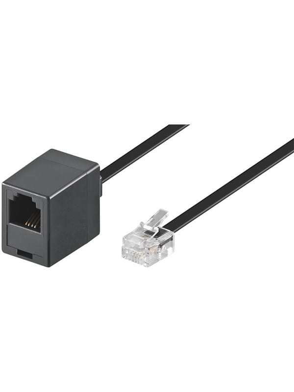 Goobay RJ11 Verlängerungskabel 6m,sw,St/Bu 68260