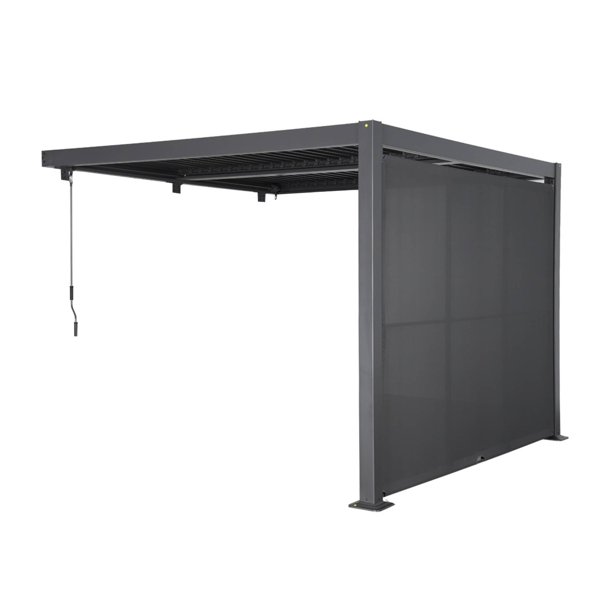 Sweeek - Wand Pergola Palace 3x3m Mit Lamellendach + 1 Vordach 3m