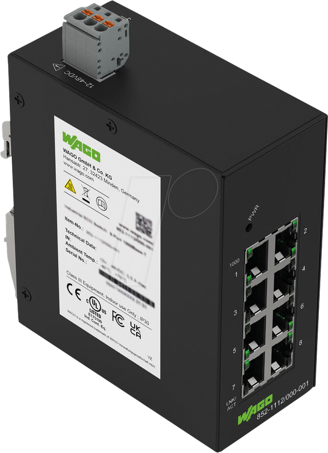 WAGO GmbH &amp; Co. KG Industrial-ECO-Switch,8 Po 8Ports 1000Base-T,sw 852-1112/000-001