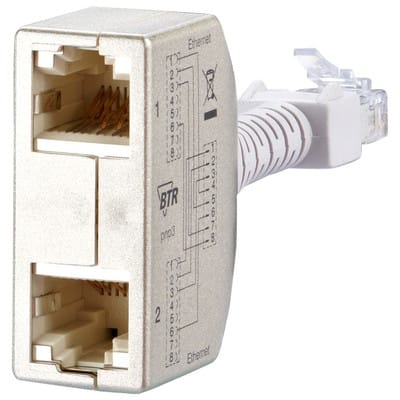 Metz Connect Cable-sharing-Adapter Ethernet/Ethernet 130548-03-E Set