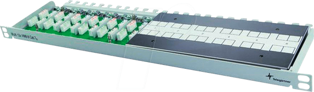 Telegärtner Kabelverbinder Multi 12x Cat.7, 19", RAL7035 12xVM8-8