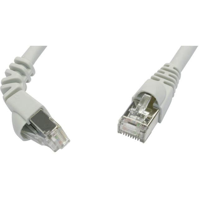 Telegärtner Patchkabel S/FTP 6A gr 1,0m 1x90Grd 100008011