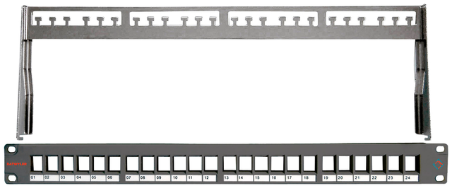 Dätwyler IT Infra PatchPanel KS 19Zoll leer f.24Module swRAL9005 418019