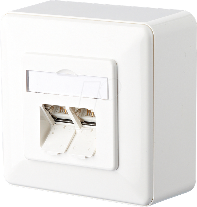 Metz Connect Anschlussdose C6A AP 2xRJ45 rws E-DAT 2