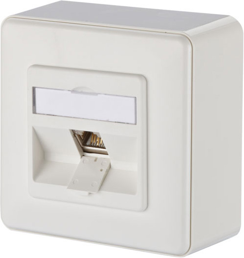 Metz Connect Anschlussdose, Cat.6A 1xRJ45,AP,rws TN E-DATmod-1AP-rws