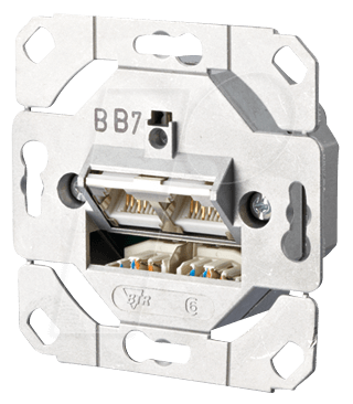 Metz Connect Anschlussdose C6A UP0 2xRJ45,UP0 130C381200-I