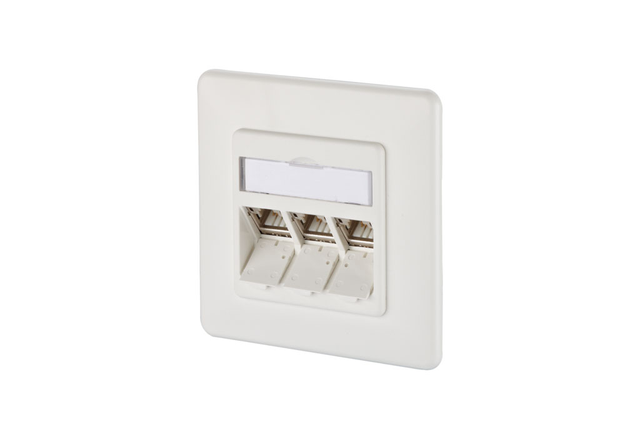 Metz Connect Anschlussdose, Cat.6A 3xRJ45,UP,rws TN E-DATmod-3UP-rws
