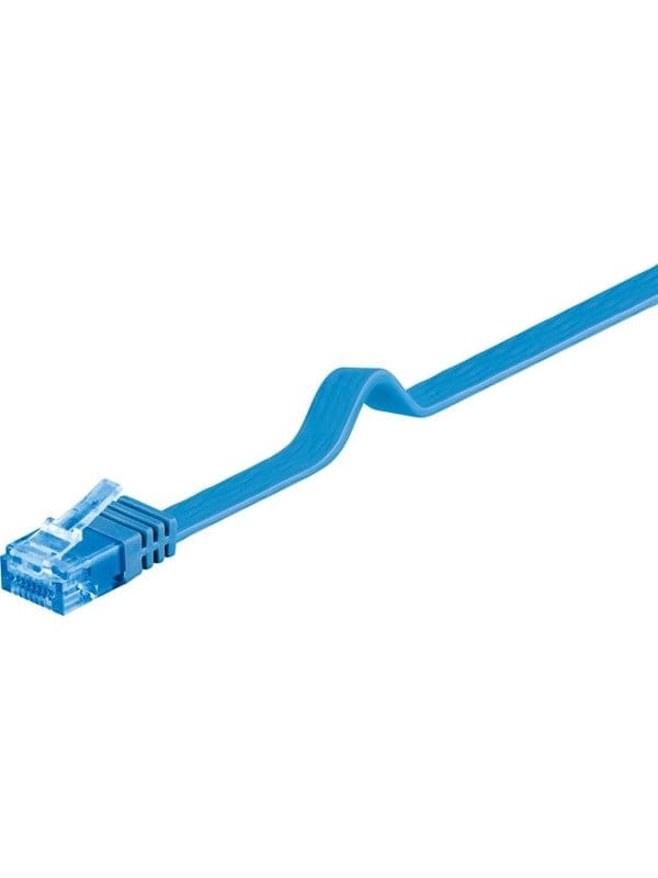 Goobay Flachkabel U/UTP Cat6a blau 0,5m 96295