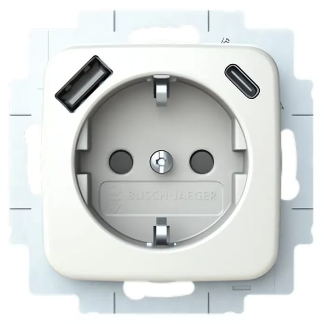 Busch-Jaeger SCHUKO Steckdose USB-A+C 20 EUCB2USBAC-214