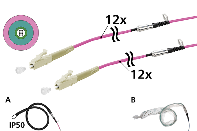 Metz Connect Universalkabel 12xOM4, LC-LC, 50m 152U127JJ5050G