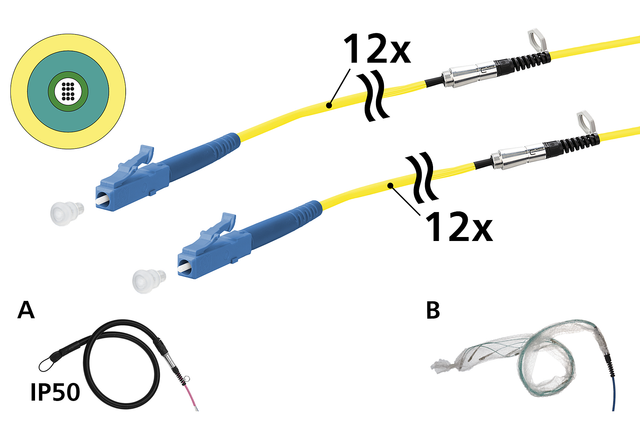 Metz Connect Universalkabel 12xOS2, LC-LC, 100m 152U129JJ5100G